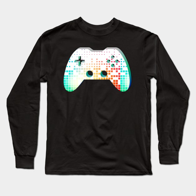 Music Beats EQ Gamepad - Gaming Gamer Abstract - Gamepad Controller - Video Game Lover - Graphic Background Long Sleeve T-Shirt by MaystarUniverse